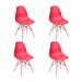 Conjunto com 4 Cadeiras DKR Eames Telha e Madeira