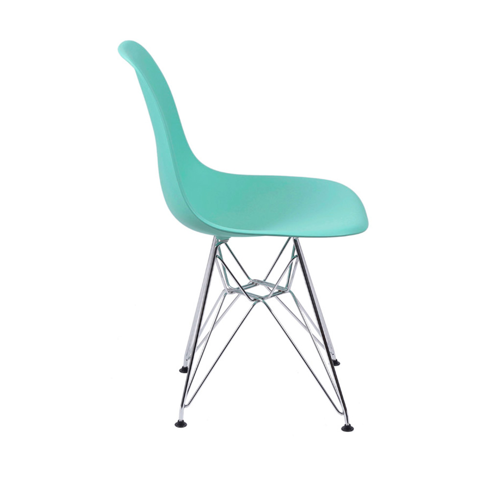 Conjunto com 4 Cadeiras DKR Eames Turquesa e Cromado