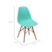 Conjunto com 4 Cadeiras DKR Eames Turquesa e Madeira