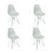 Conjunto com 4 Cadeiras DKR Eames Verde Claro e Cromado