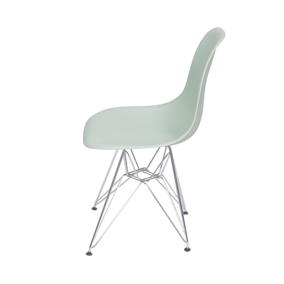Conjunto com 4 Cadeiras DKR Eames Verde Claro e Cromado