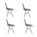 Conjunto com 4 Cadeiras DKR Eames Verde e Cromado