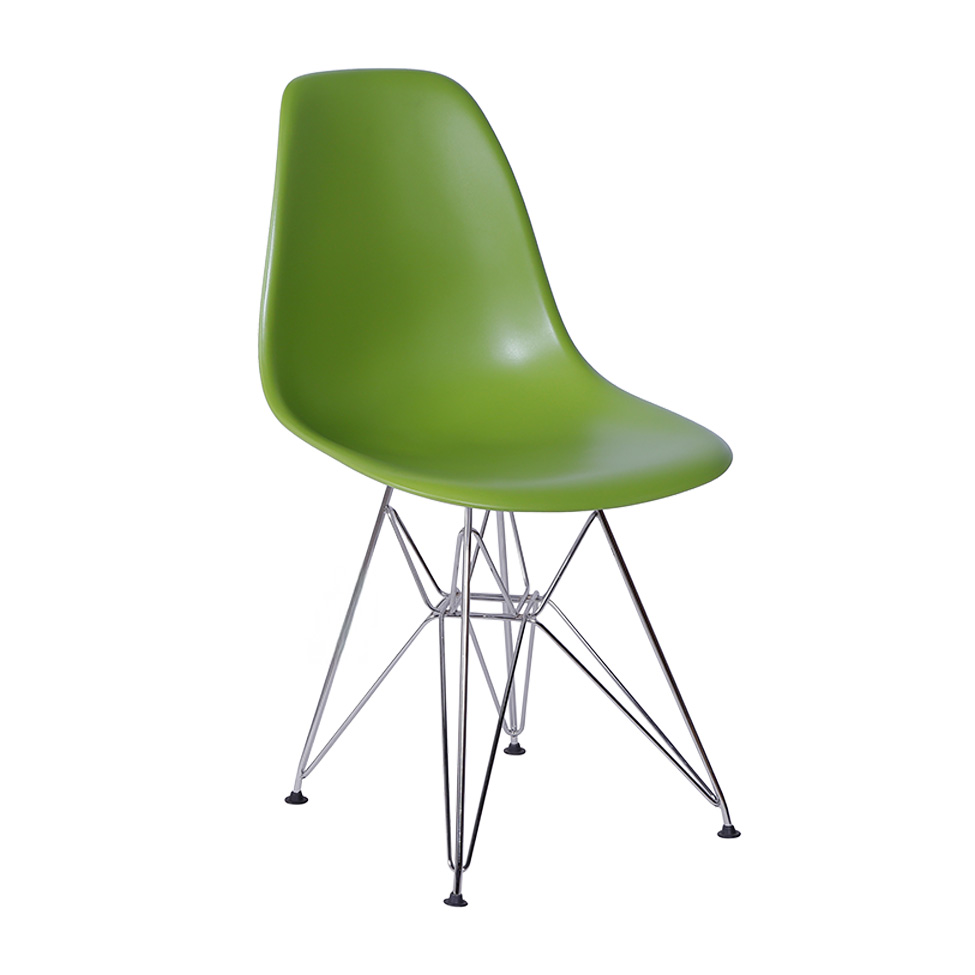 Conjunto com 4 Cadeiras DKR Eames Verde e Cromado