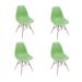 Conjunto com 4 Cadeiras DKR Eames Verde e Madeira