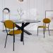 Conjunto com 4 Cadeiras Elipse Poliéster Amarelo e Preto