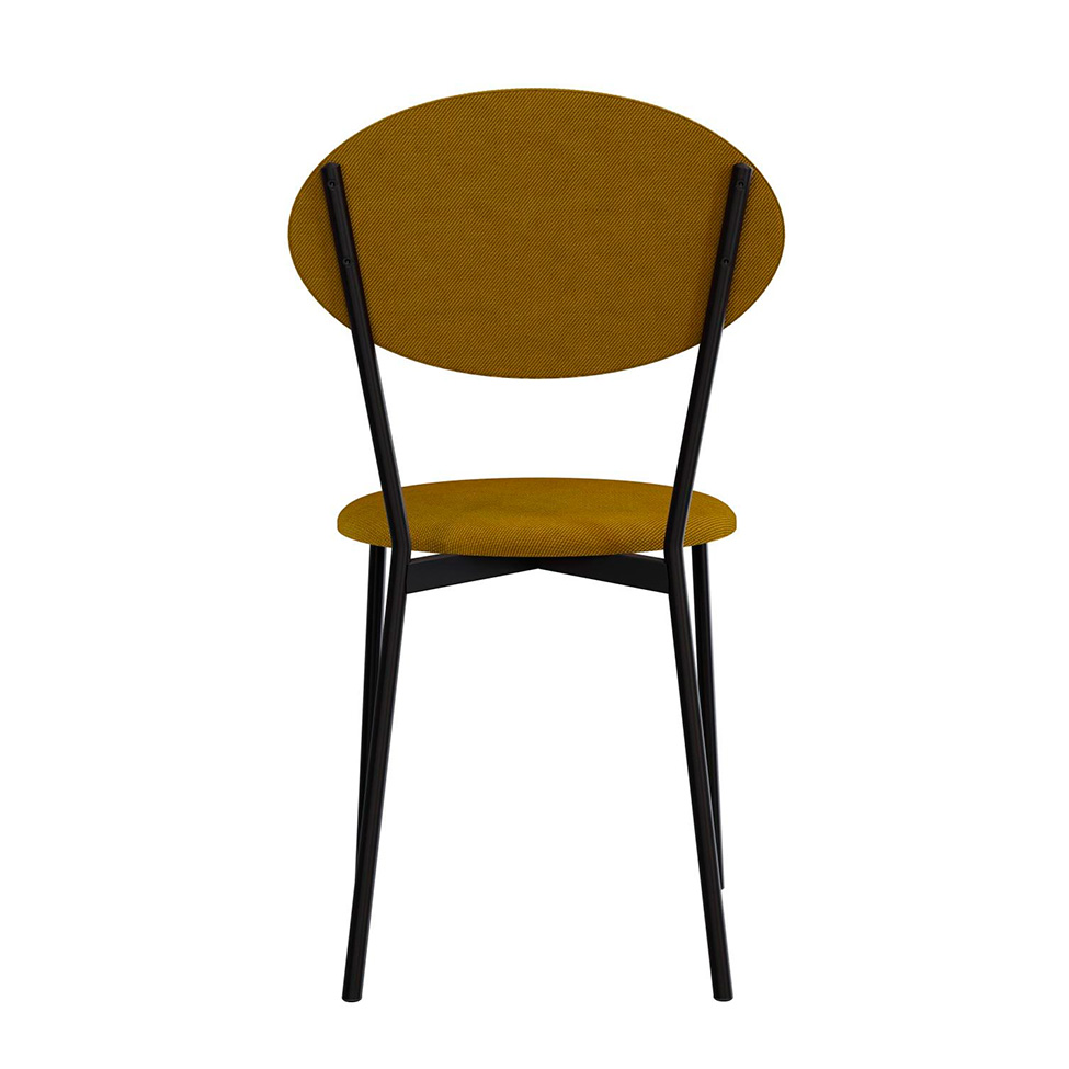 Conjunto com 4 Cadeiras Elipse Poliéster Amarelo e Preto