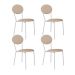 Conjunto com 4 Cadeiras Elipse Poliéster Areia e Branco