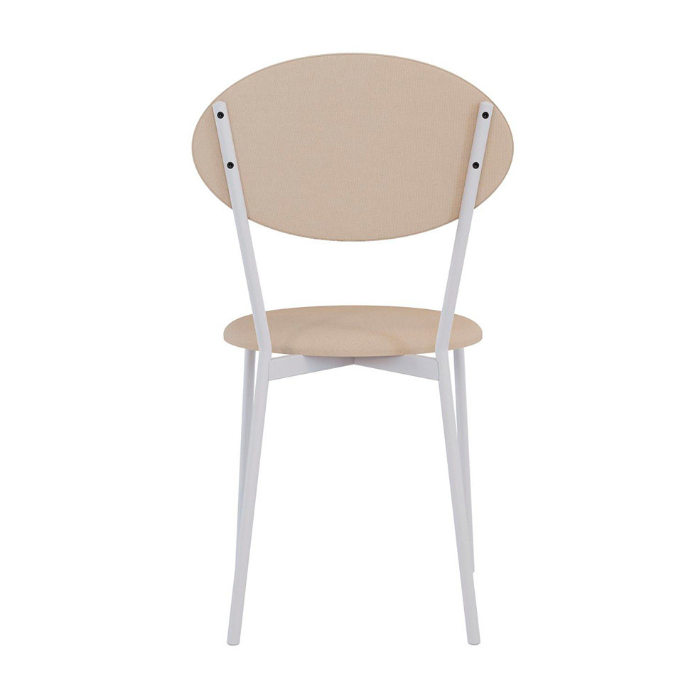 Conjunto com 4 Cadeiras Elipse Poliéster Areia e Branco