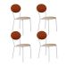 Conjunto com 4 Cadeiras Elipse Poliéster Areia e Caramelo com Branco