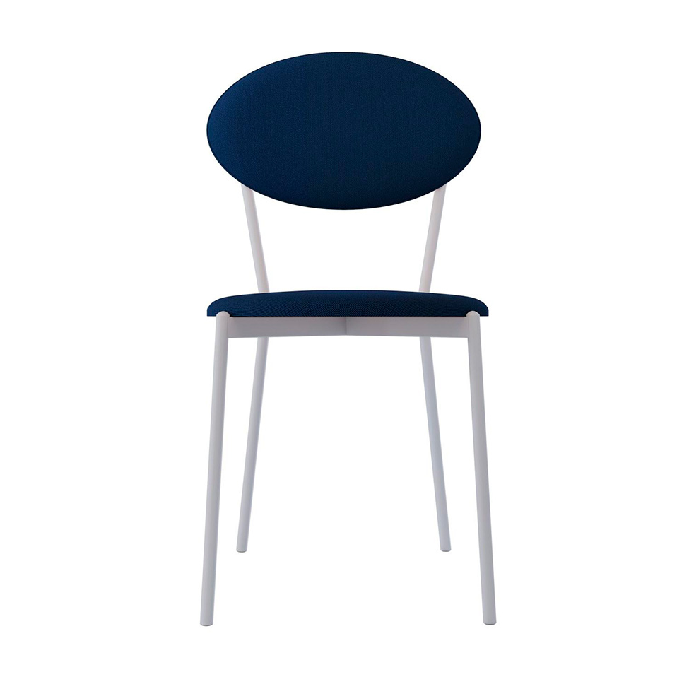 Conjunto com 4 Cadeiras Elipse Poliéster Azul e Branco
