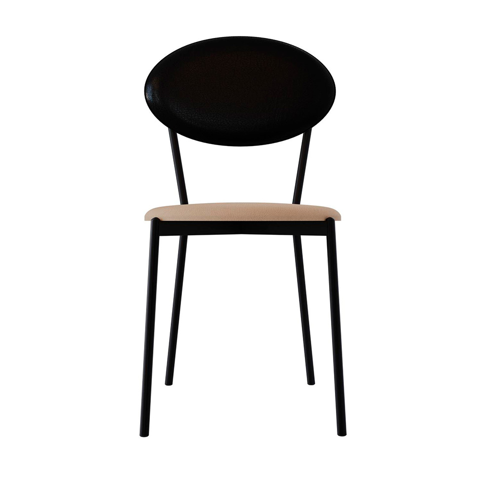 Conjunto com 4 Cadeiras Elipse Poliéster Preto e Areia