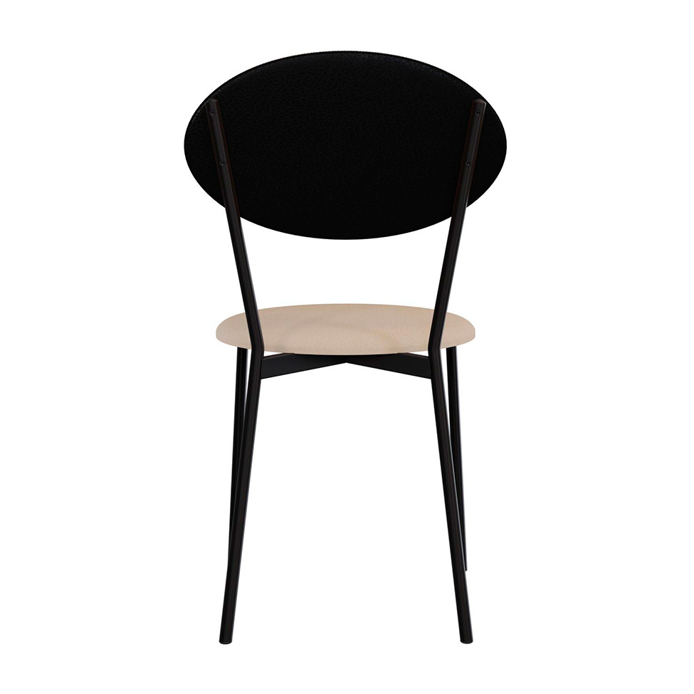 Conjunto com 4 Cadeiras Elipse Poliéster Preto e Areia