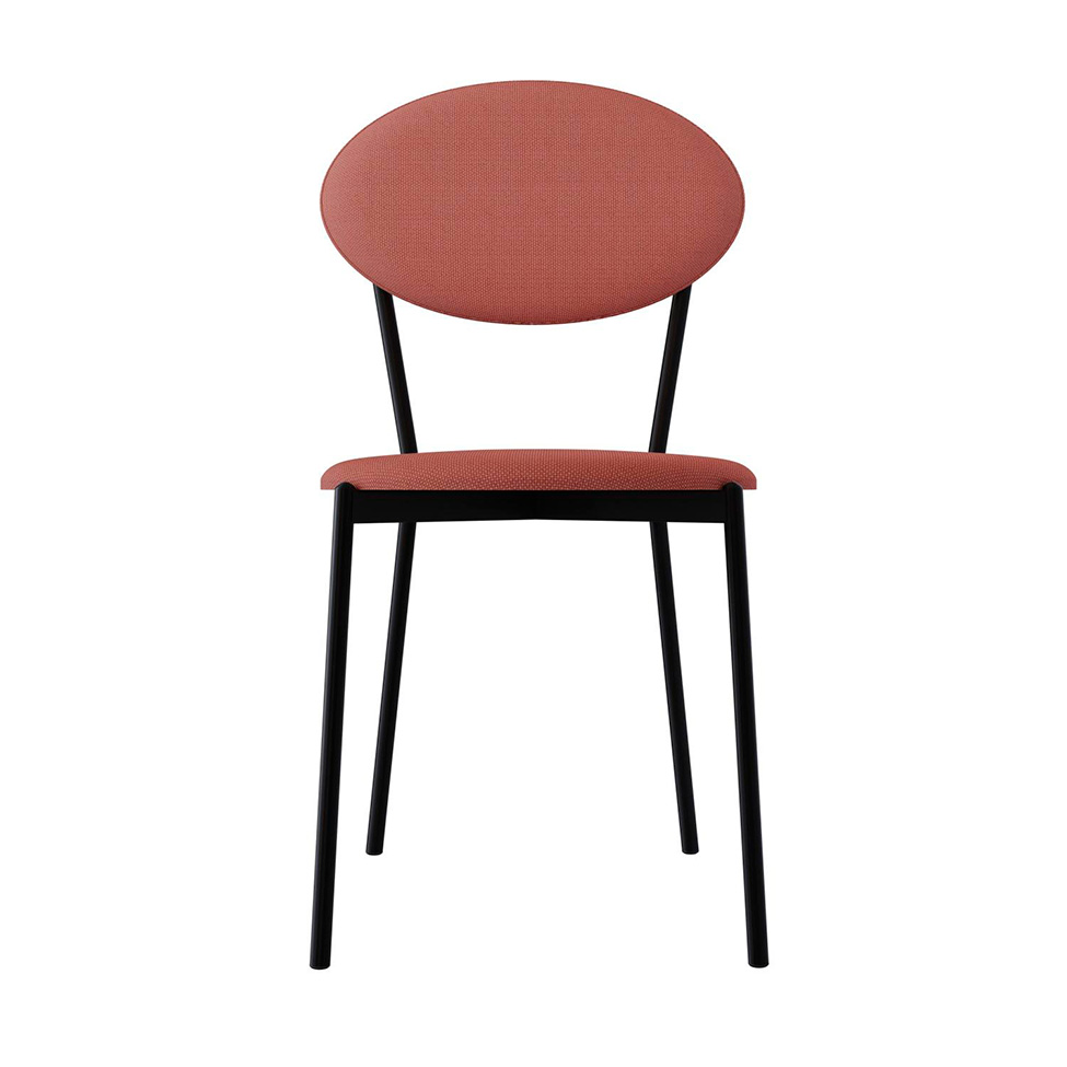 Conjunto com 4 Cadeiras Elipse Poliéster Rosa e Preto
