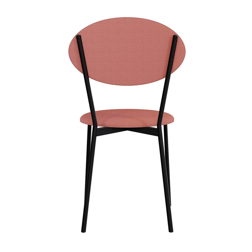 Conjunto com 4 Cadeiras Elipse Poliéster Rosa e Preto