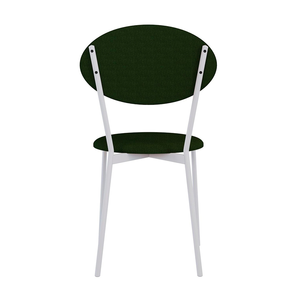Conjunto com 4 Cadeiras Elipse Poliéster Verde Musgo e Branco