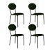 Conjunto com 4 Cadeiras Elipse Poliéster Verde Musgo e Preto