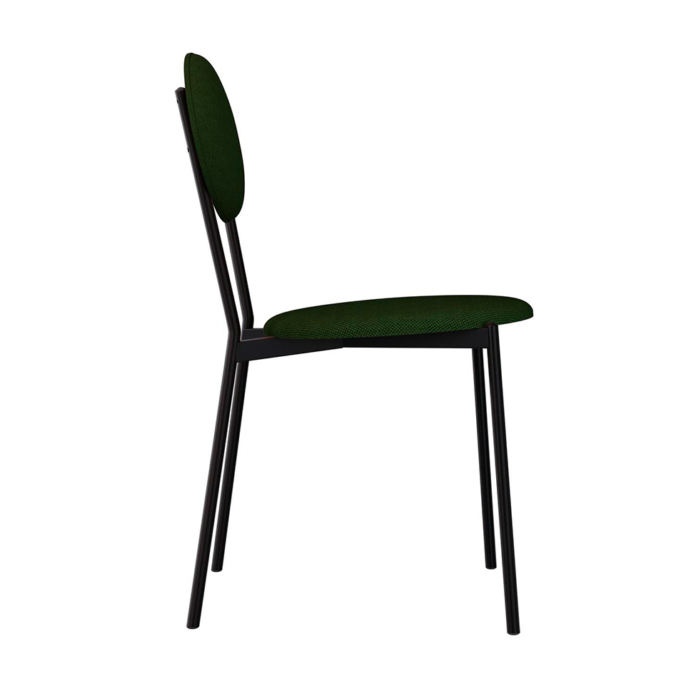 Conjunto com 4 Cadeiras Elipse Poliéster Verde Musgo e Preto