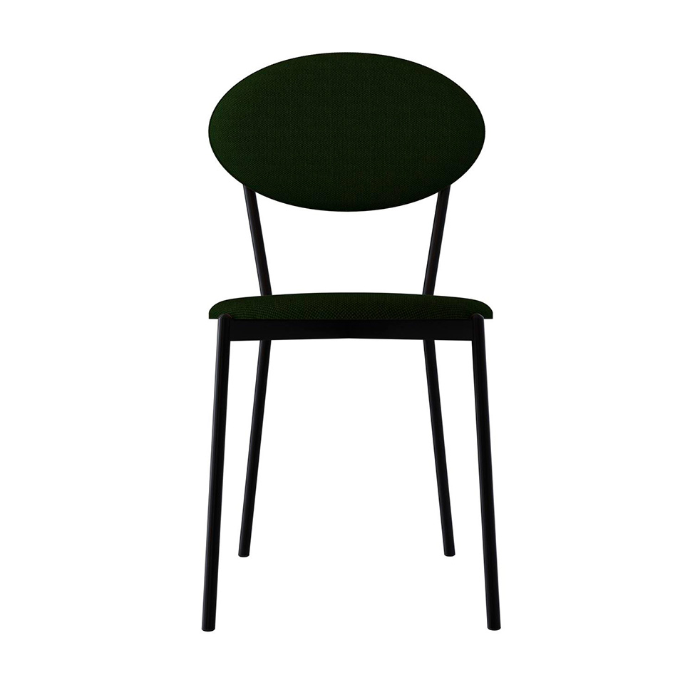 Conjunto com 4 Cadeiras Elipse Poliéster Verde Musgo e Preto