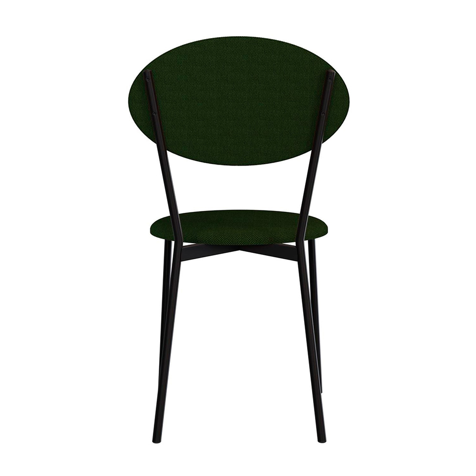Conjunto com 4 Cadeiras Elipse Poliéster Verde Musgo e Preto
