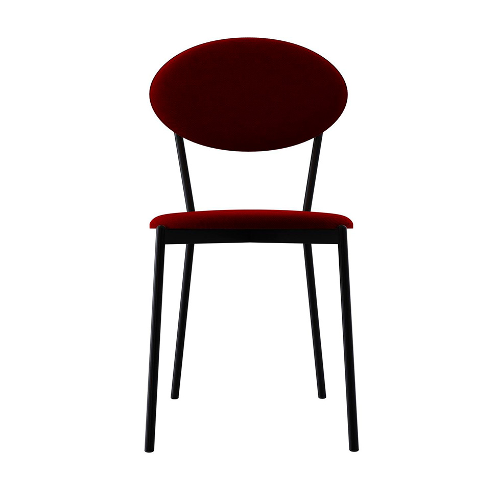 Conjunto com 4 Cadeiras Elipse Poliéster Vermelho e Preto