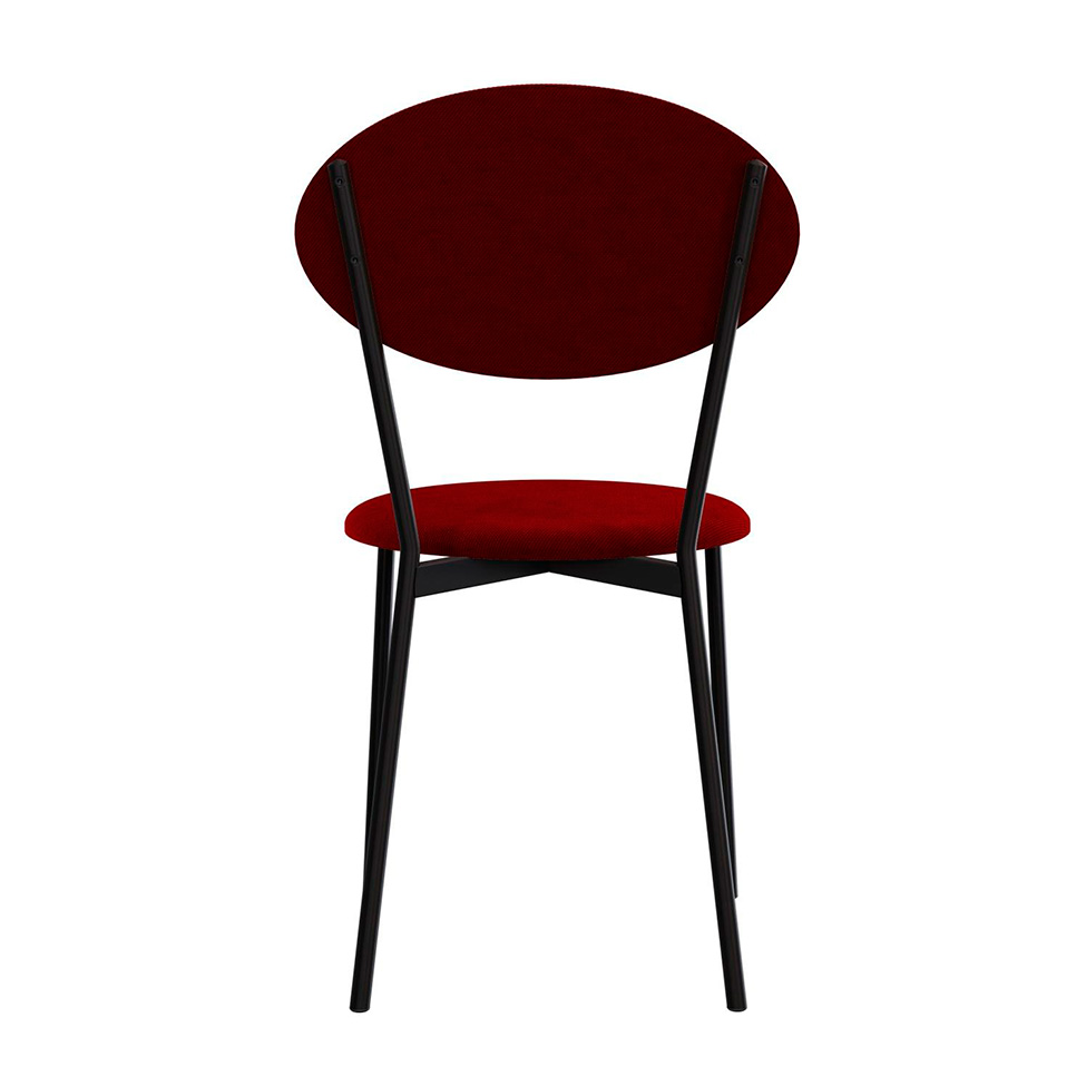 Conjunto com 4 Cadeiras Elipse Poliéster Vermelho e Preto