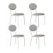 Conjunto com 4 Cadeiras Elipse Revestimento Sintético Cinza Claro e Branco