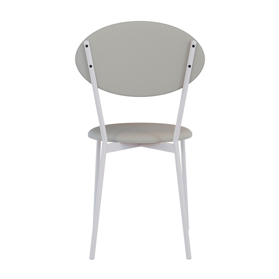 Conjunto com 4 Cadeiras Elipse Revestimento Sintético Cinza Claro e Branco