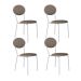 Conjunto com 4 Cadeiras Elipse Revestimento Sintético Cinza e Branco