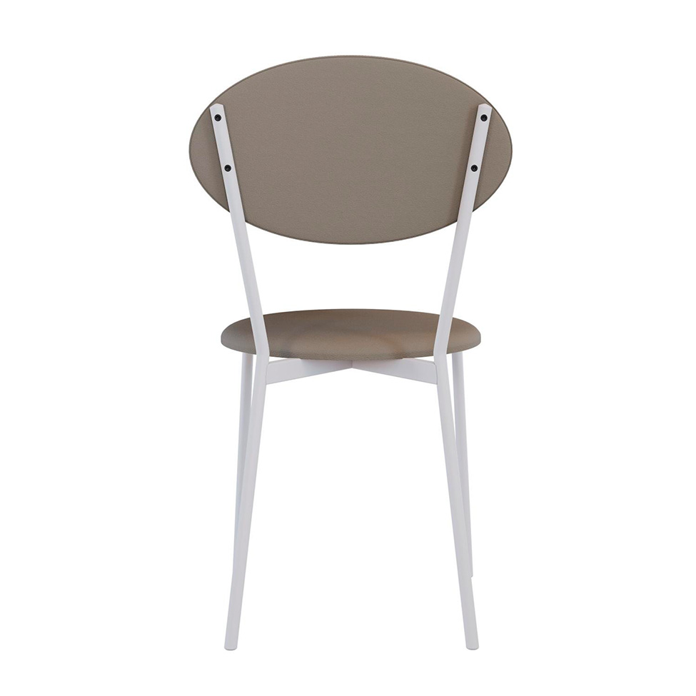 Conjunto com 4 Cadeiras Elipse Revestimento Sintético Cinza e Branco