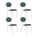 Conjunto com 4 Cadeiras Elipse Revestimento Sintético Verde e Branco