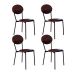 Conjunto com 4 Cadeiras Elipse Revestivemento Sintético Café e Preto