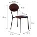 Conjunto com 4 Cadeiras Elipse Revestivemento Sintético Café e Preto