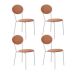 Conjunto com 4 Cadeiras Elipse Veludo Nude e Branco