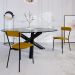 Conjunto com 4 Cadeiras Emília Poliéster Amarelo e Preto