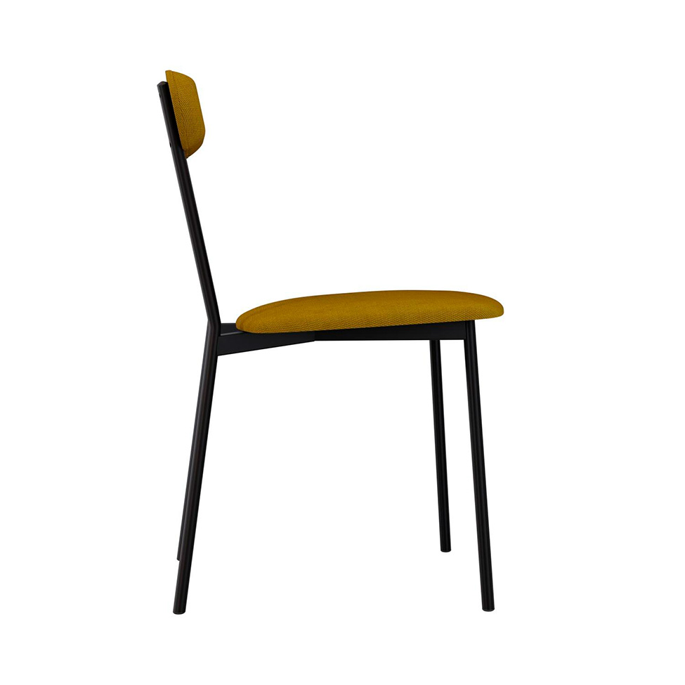 Conjunto com 4 Cadeiras Emília Poliéster Amarelo e Preto