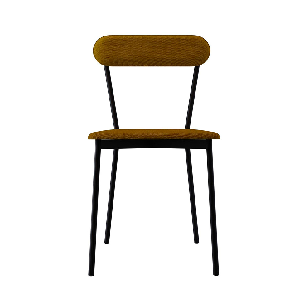 Conjunto com 4 Cadeiras Emília Poliéster Amarelo e Preto