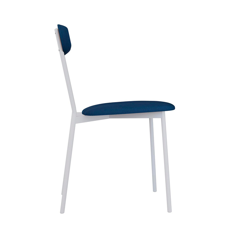 Conjunto com 4 Cadeiras Emília Poliéster Azul e Branco