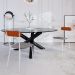 Conjunto com 4 Cadeiras Emília Poliéster Prata e Caramelo com Branco