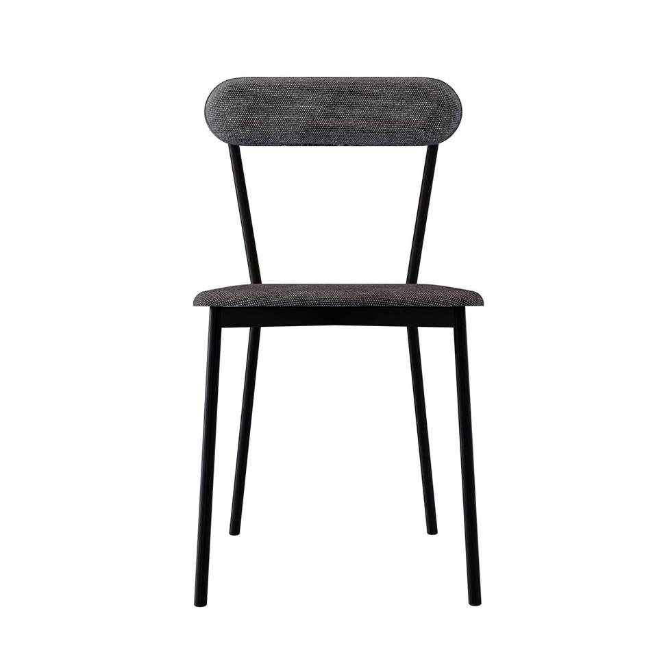 Conjunto com 4 Cadeiras Emília Poliéster Prata e Preto