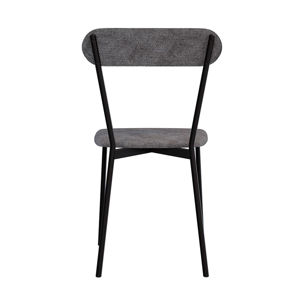 Conjunto com 4 Cadeiras Emília Poliéster Prata e Preto