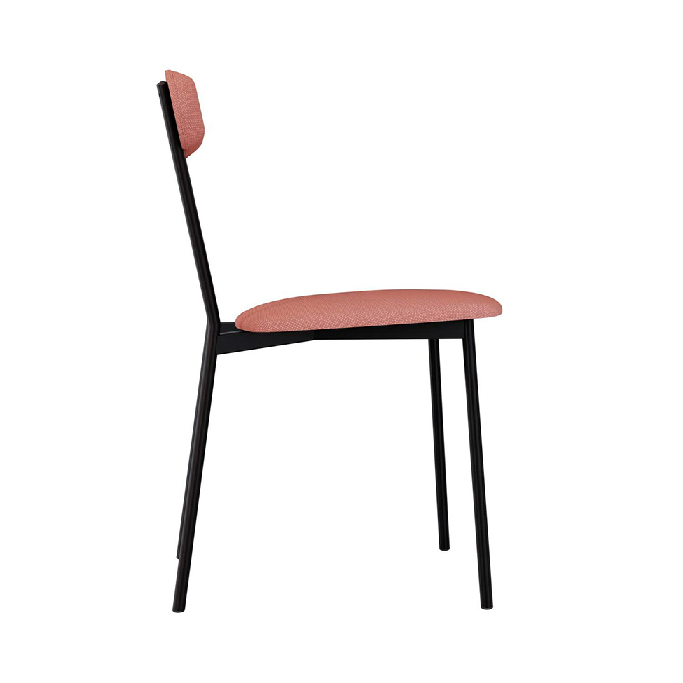 Conjunto com 4 Cadeiras Emília Poliéster Rosa e Preto