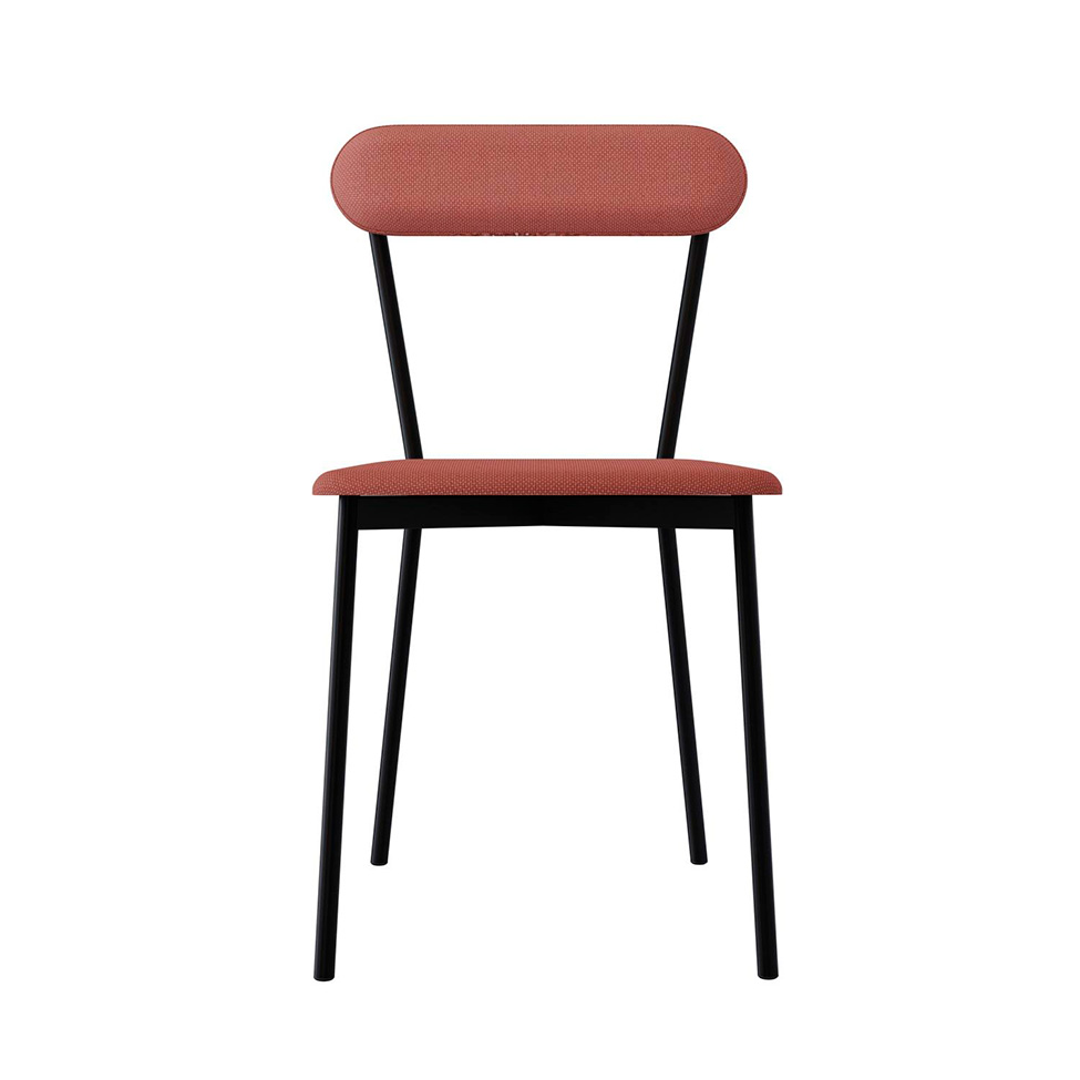 Conjunto com 4 Cadeiras Emília Poliéster Rosa e Preto