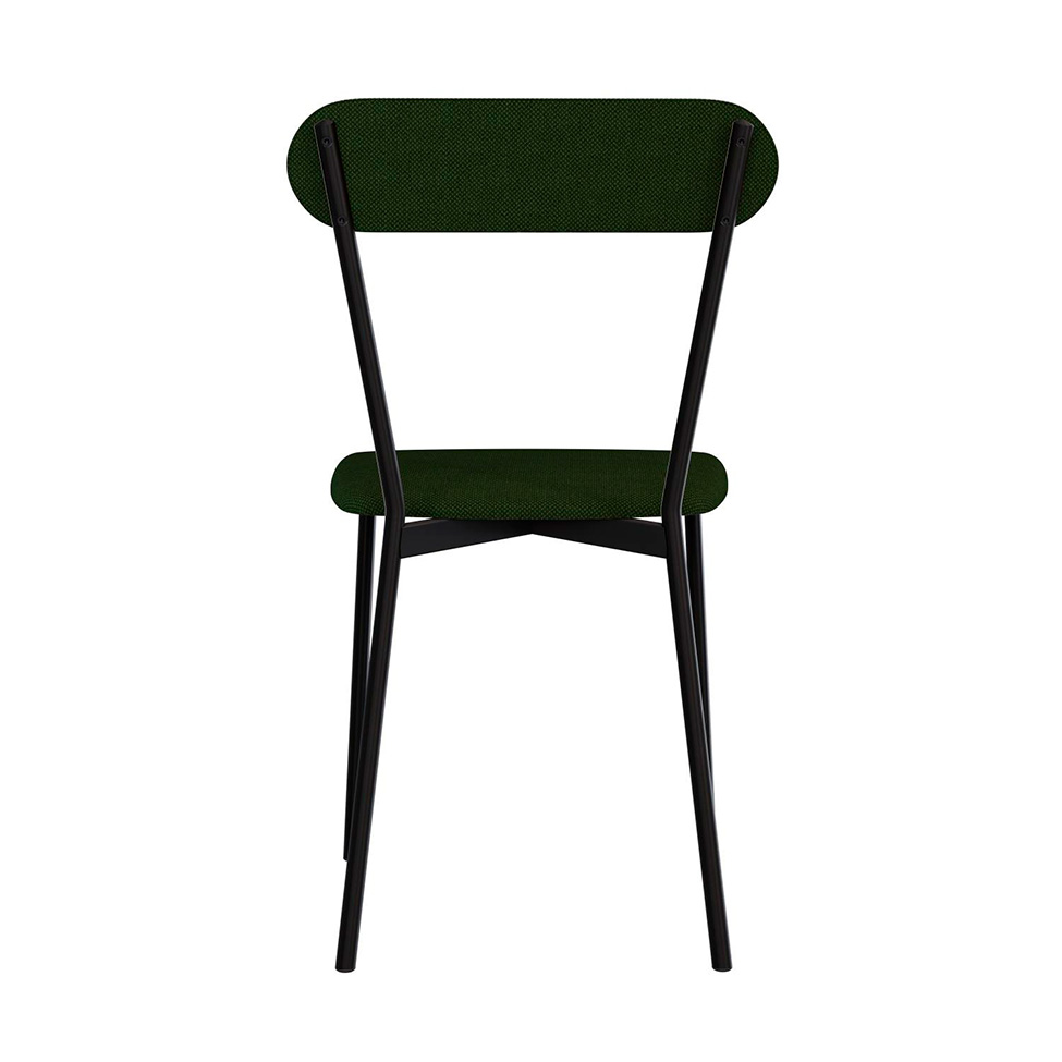 Conjunto com 4 Cadeiras Emília Poliéster Verde Musgo e Preto