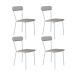 Conjunto com 4 Cadeiras Emília Revestimento Sintético Cinza Claro e Branco