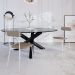 Conjunto com 4 Cadeiras Emília Revestimento Sintético Cinza e Branco