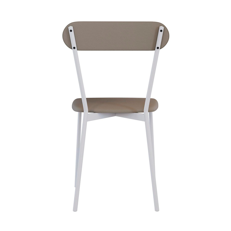 Conjunto com 4 Cadeiras Emília Revestimento Sintético Cinza e Branco