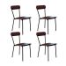 Conjunto com 4 Cadeiras Emília Revestivemento Sintético Café e Preto