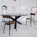 Conjunto com 4 Cadeiras Emília Veludo Marrom e Preto