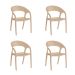 Conjunto com 4 Cadeiras Glass Plus Capuccino
