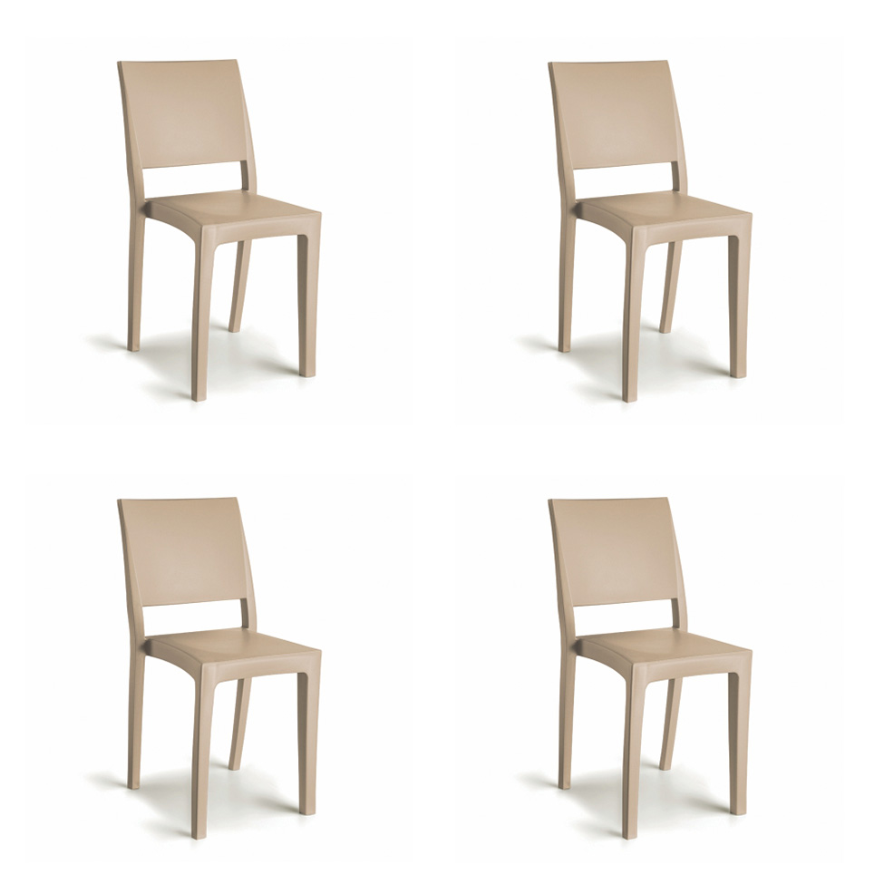 Conjunto com 4 Cadeiras Hydra Plus Capuccino